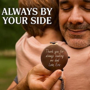 Engraved Personalized Working Antique Brass Pocket Compass: Working 1.96 inch, Custom Design