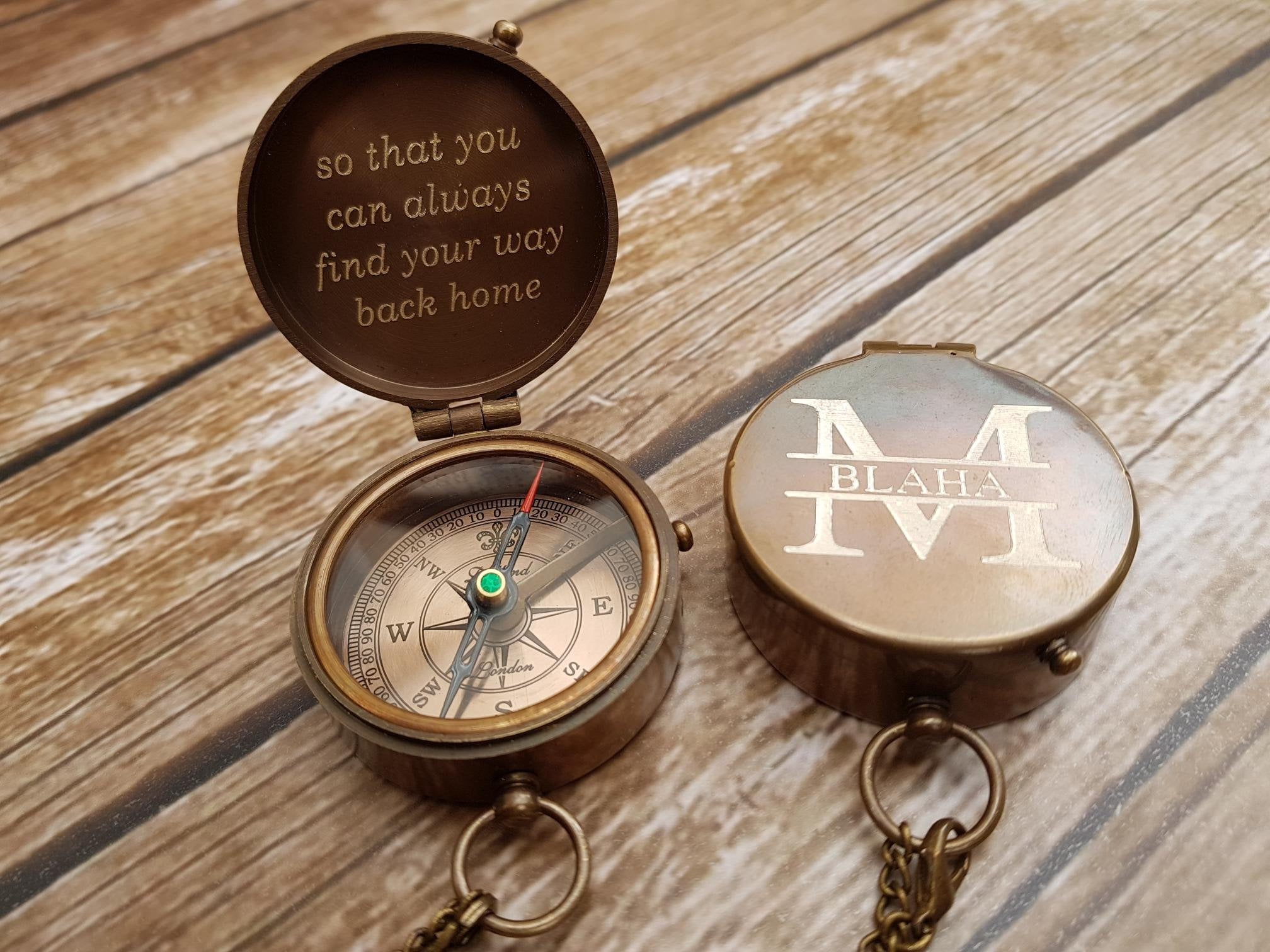 compass engraved compass personalized compass anniversary Etsy