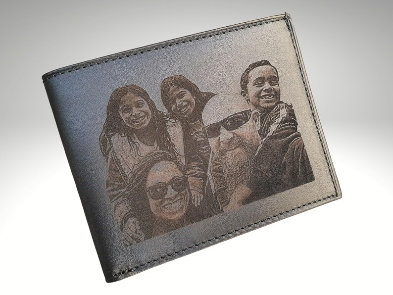 custom engraved wallet for men with photo engraving