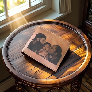 Cartera con Foto para Papá – Regalo Personalizado en Cuero con Imagen o Mensaje – De Hijos o Esposa