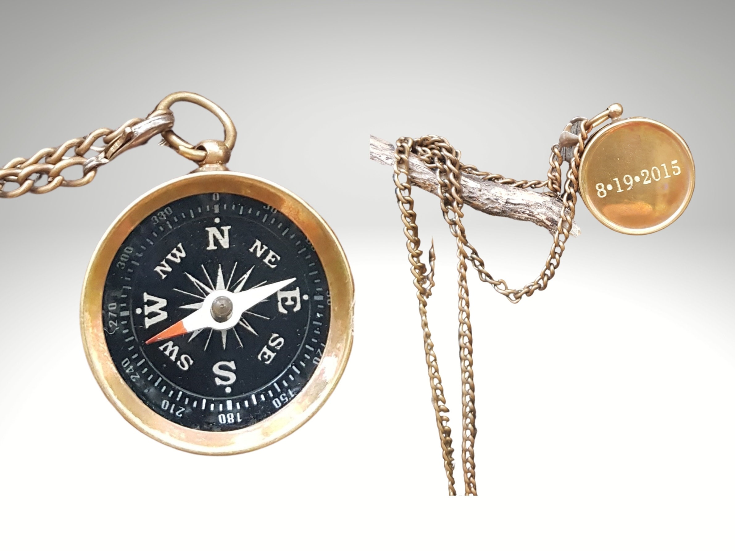 Compass necklace necklace for womens monogram necklace Etsy