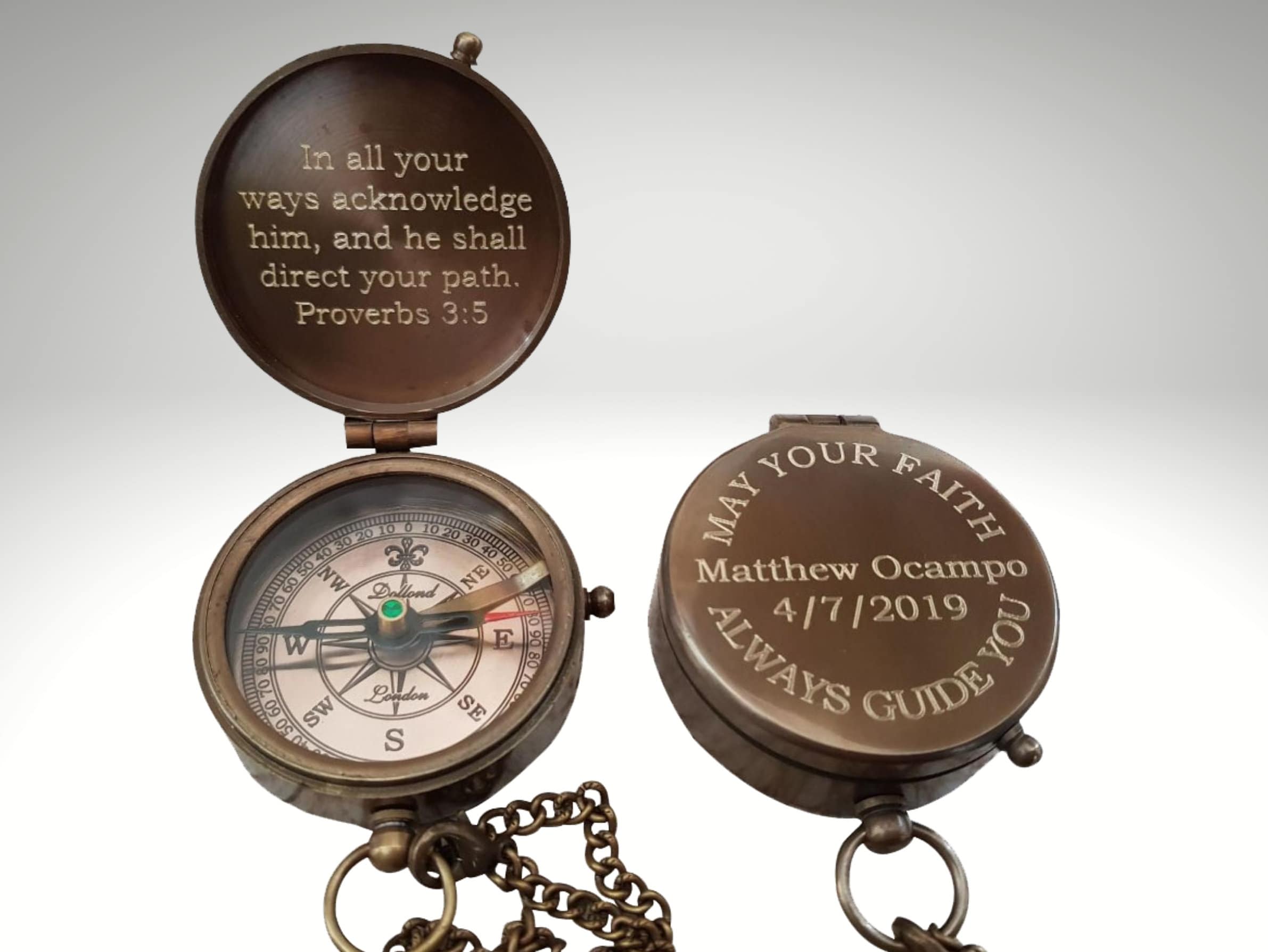 Baptism Gift Nautical Compas Best Gift Barmitzvah Gift Hiking Gift Engraved Compass Graduation Day Gift Personalized Compass 