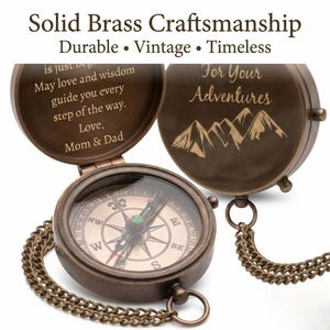 graduation keepsake compass for him with engraved inspirational quote