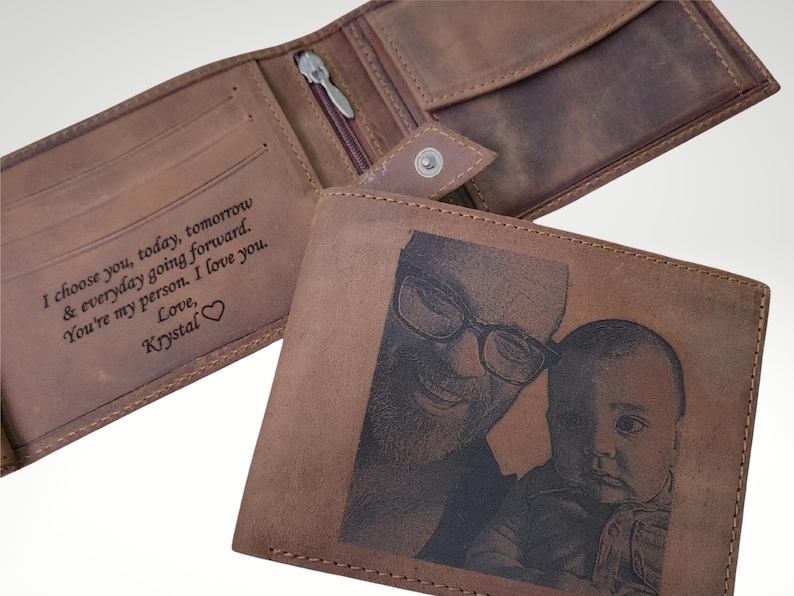 custom trifold leather wallet for men