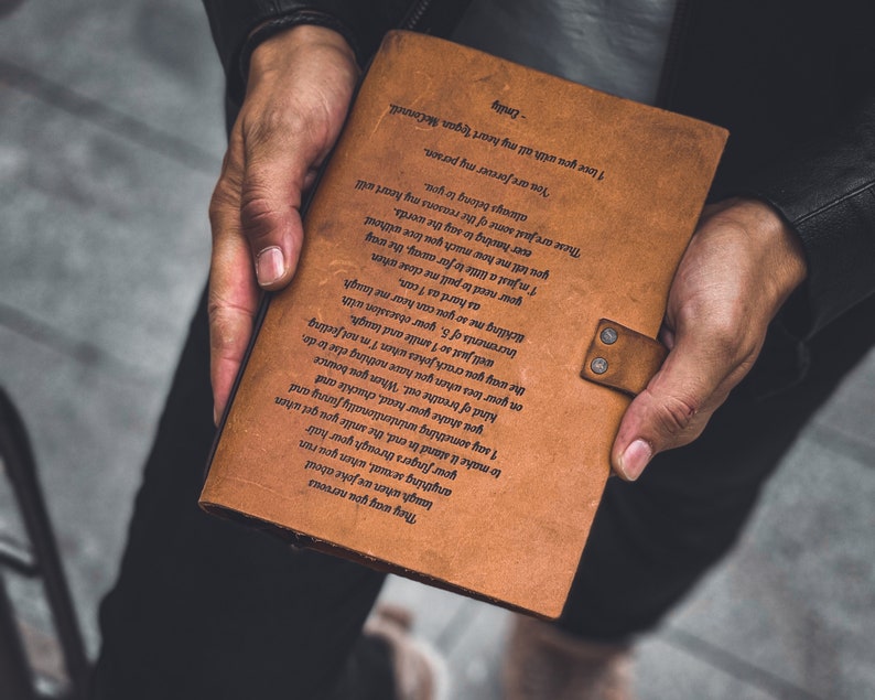 custom leather journal notebook with lined paper brown color