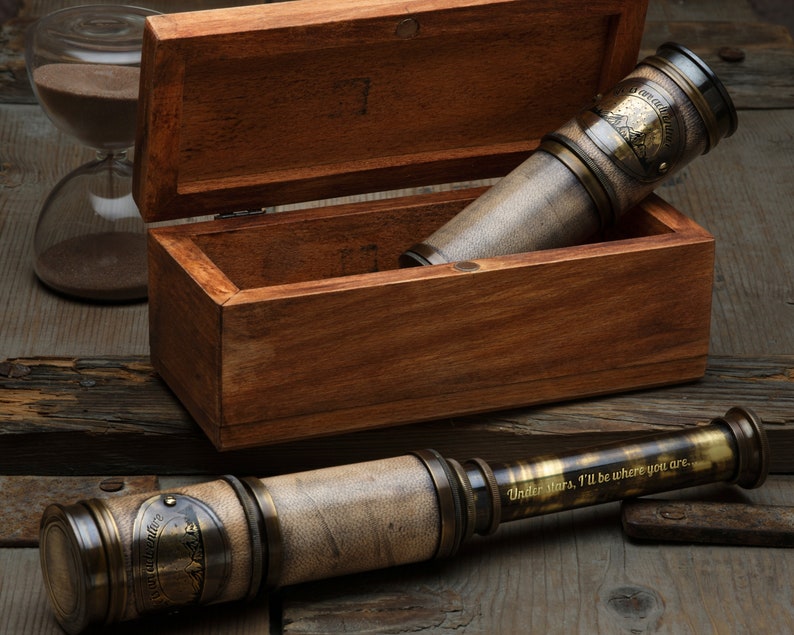 personalized handmade spyglass telescope