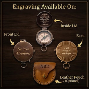 engraved compass gift for young man new journey meaningful keepsake