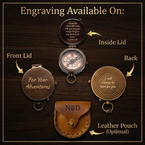 graduation keepsake compass for him with engraved inspirational quote
