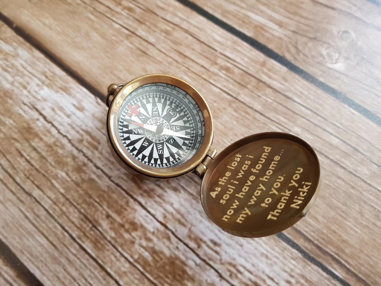 personalized engraved compass custom engraved compass Etsy