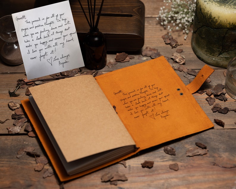 custom leather journal notebook with lined paper brown color