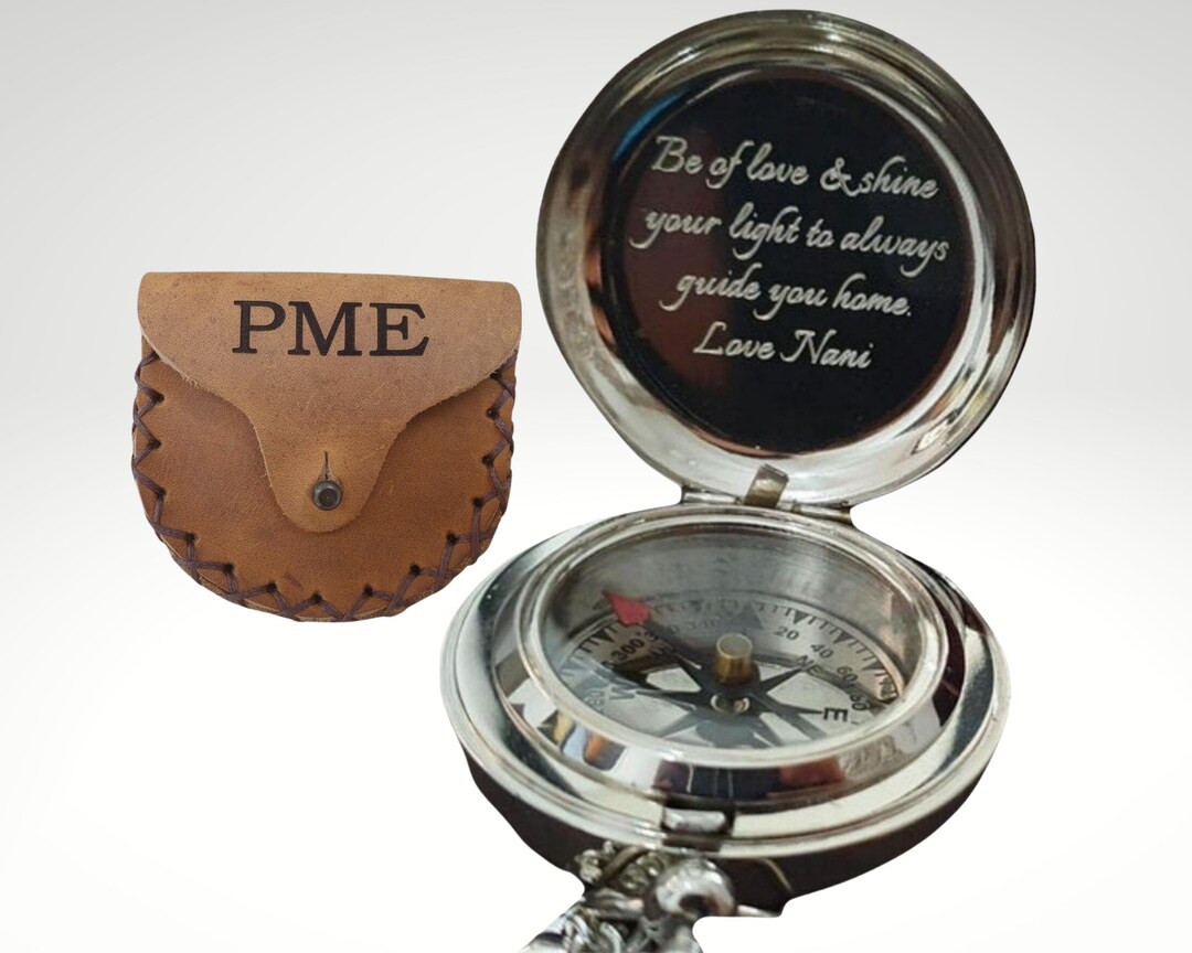 Custom Engraved Compass Necklace Personalized Gifts for Him Etsy