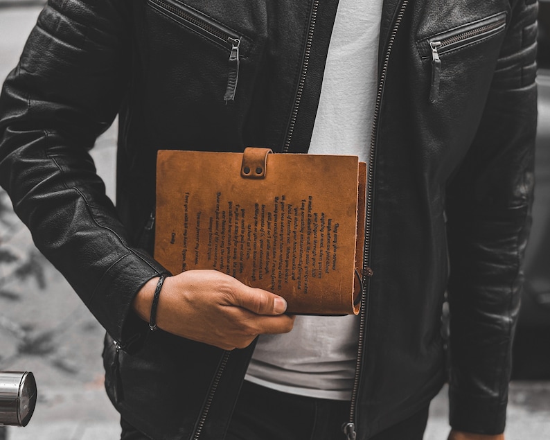 custom leather journal notebook with lined paper brown color