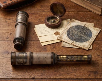 Personalized Brass Telescope, Engraved Spyglass, Graduation Gift, Wedding Gift for Groom, Father's Day Gift, Anniversary Gift for Him