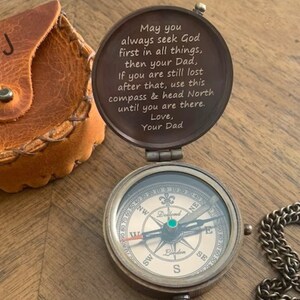 engraved compass gift for son