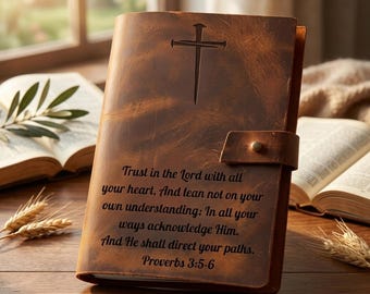 Personalized Prayer Journal for Women – Leather Christian Journal, Custom Bible Study Journal – Refillable A5 Notebook, Religious Gift