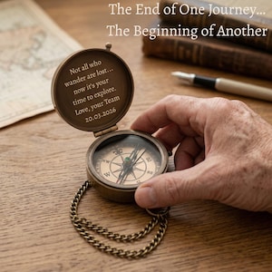 custom compass keepsake gift engraved brass working pocket compass