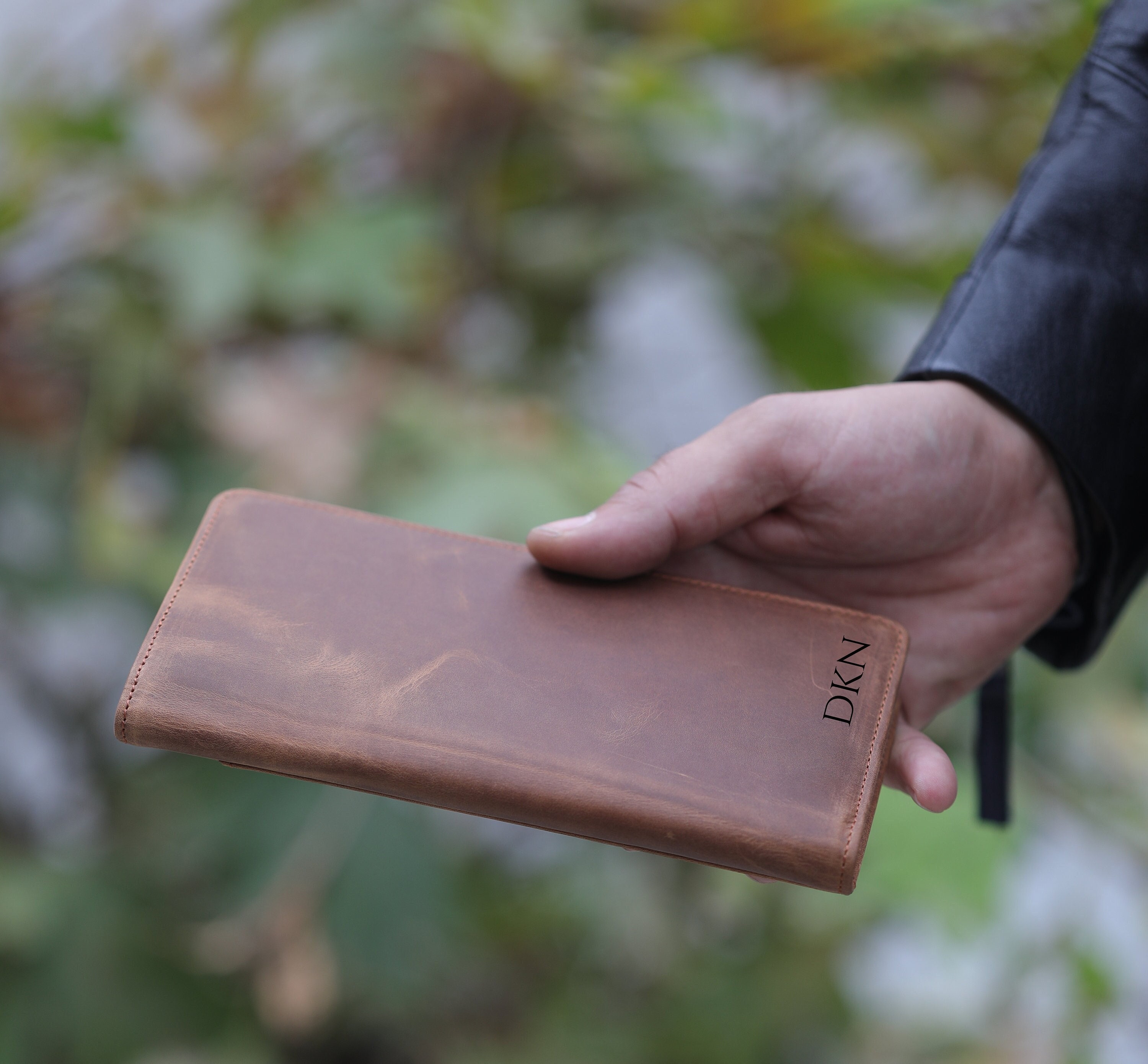 Men's Simple Handmade Slim Long Wallet