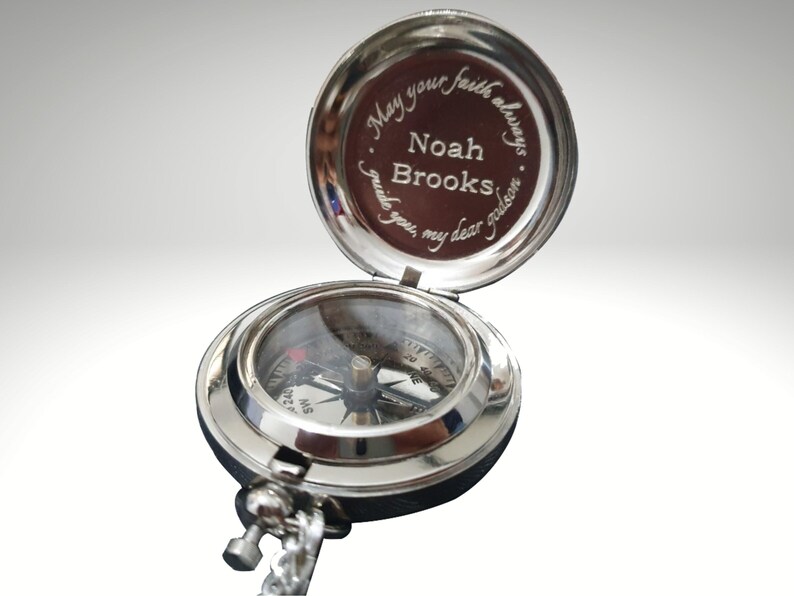 Baptism Gift for Boys, Engraved Compass, Personalized First Communion Gifts for Girls 