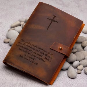 Prayer Journal: Personalized Notebook, A5 Refillable Handmade Custom Bible Journaling