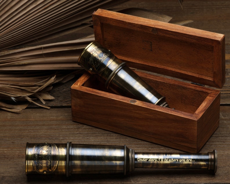 personalized handmade spyglass telescope