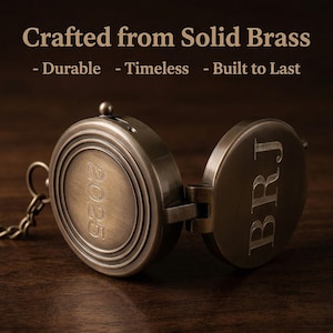 custom compass keepsake gift engraved brass working pocket compass
