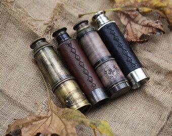 Personalized Handmade Working Telescope, Engraved Spyglass Telescope, Custom Scope Monocular With Engravable Wooden Box