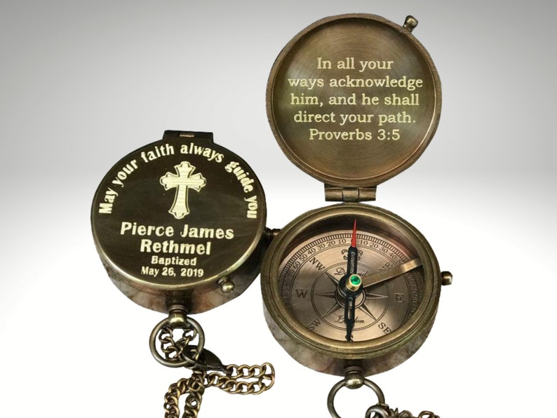 Compass, Engraved Compass, Baptism Gift, Baptism Compass, First Communion Gift Boy, Confirmation Gift, Personalized Compass 
