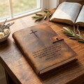 Personalized Leather Prayer Journal \u2013 Christian Journal, Bible Study Journal \u2013 Refillable A5 Leather Notebook product logo