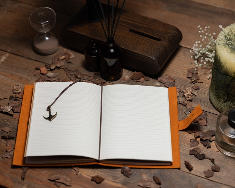 custom leather journal notebook with lined paper brown color