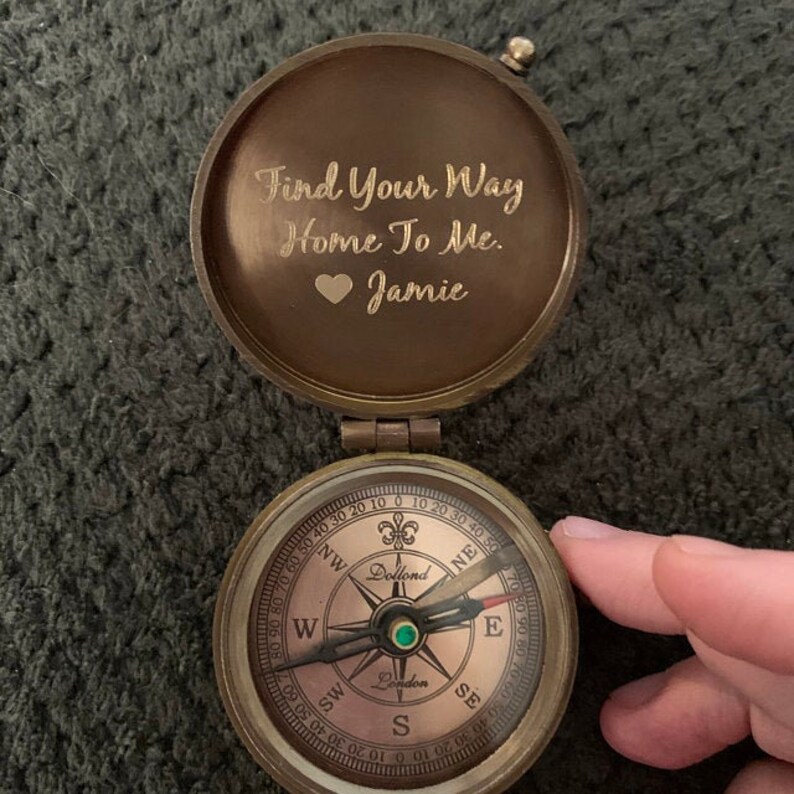 Engraved Compass Personalized Compass Custom Compass Etsy