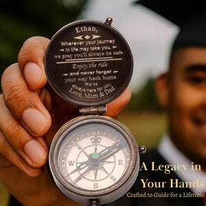 graduation custom compass gift for son or grandson