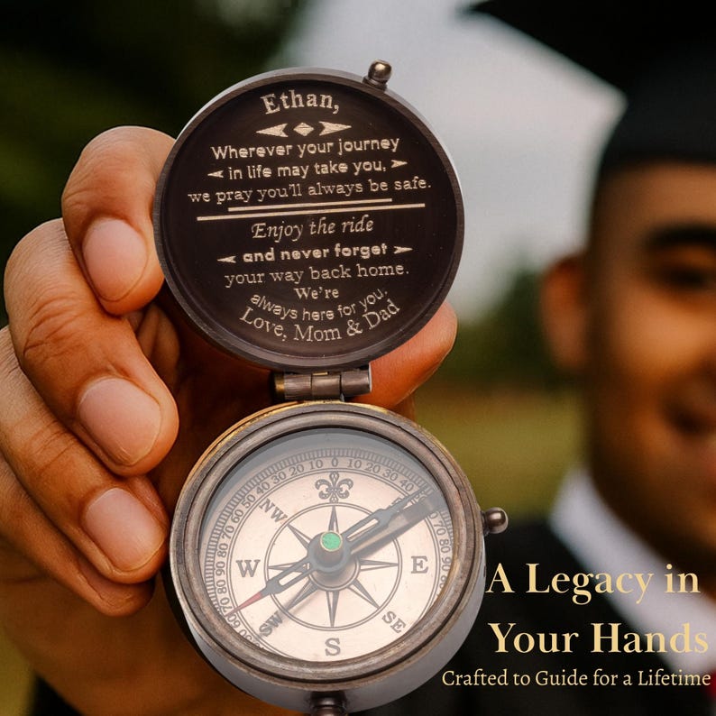 graduation custom compass gift for son or grandson