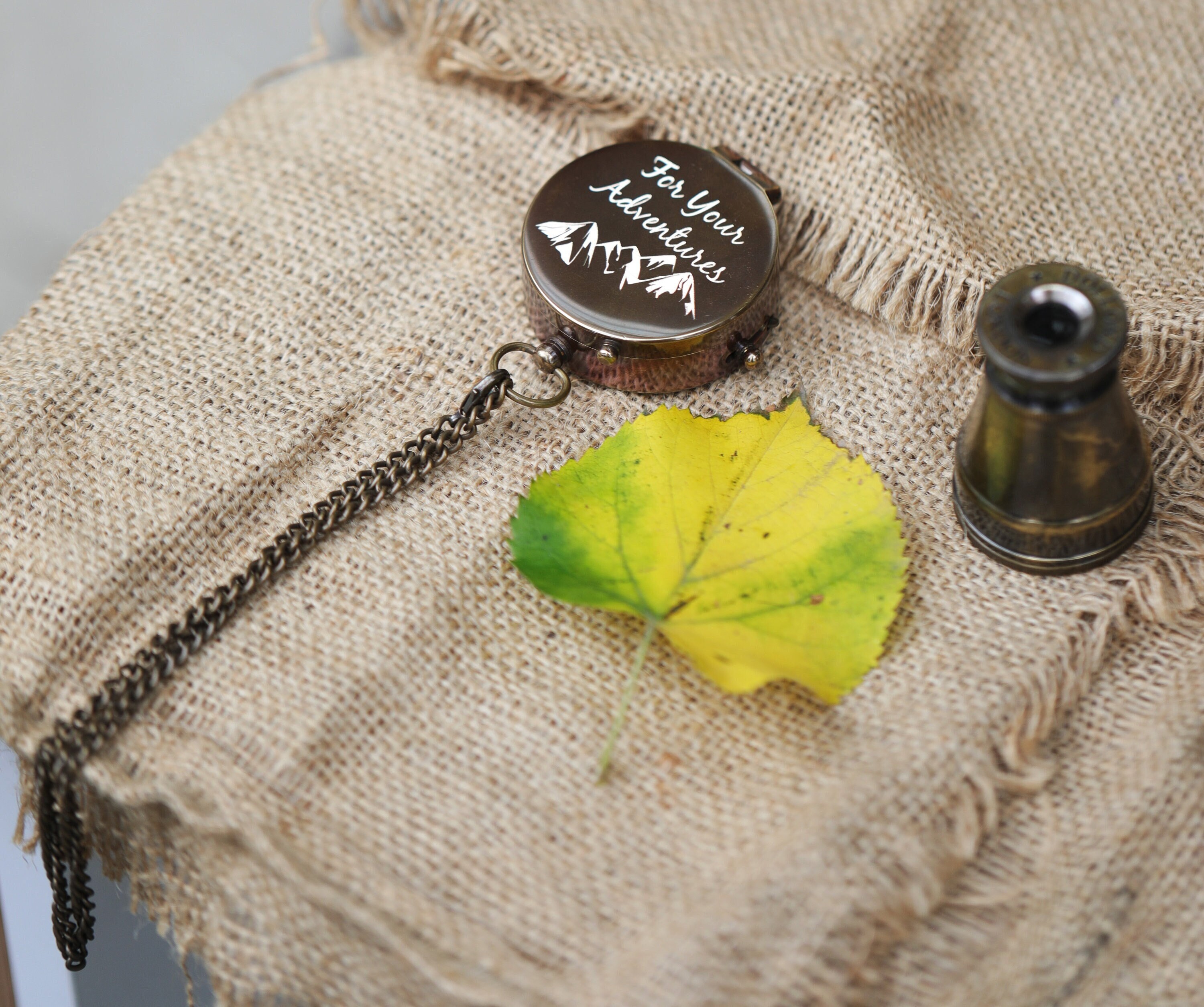 Boussole en Laiton de Travail Gravée, Boussole Personnalisée, Cadeau Garçon d'honneur, Fête Des Père