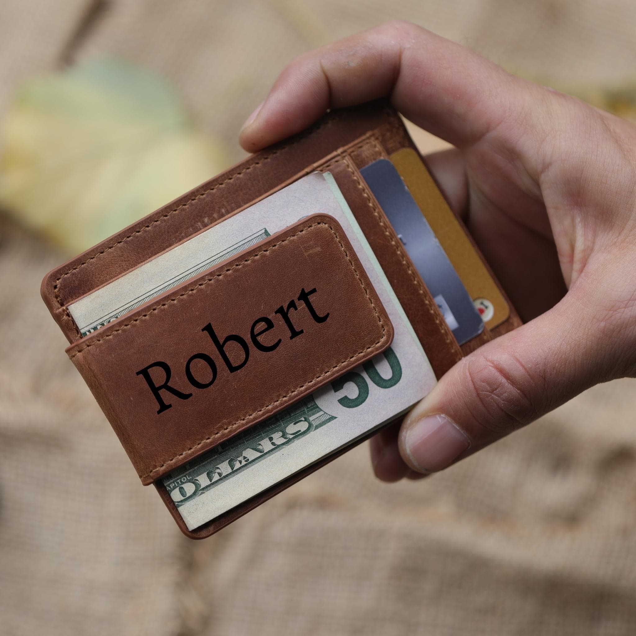 Portafoglio Money Clip Magnetico In Pelle Personalizzato - Foto 9