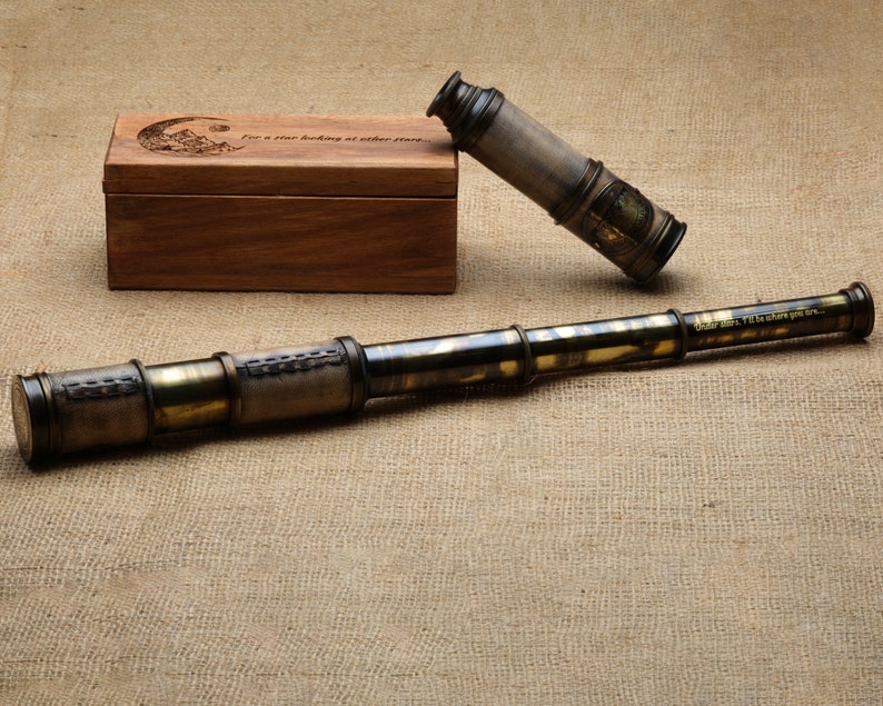 personalized handmade spyglass telescope