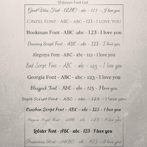 SFdizayn font list