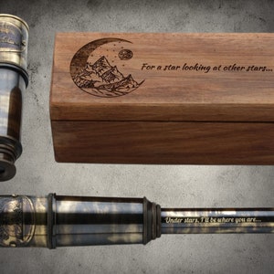 custom engraved handmade antique spyglass telescope