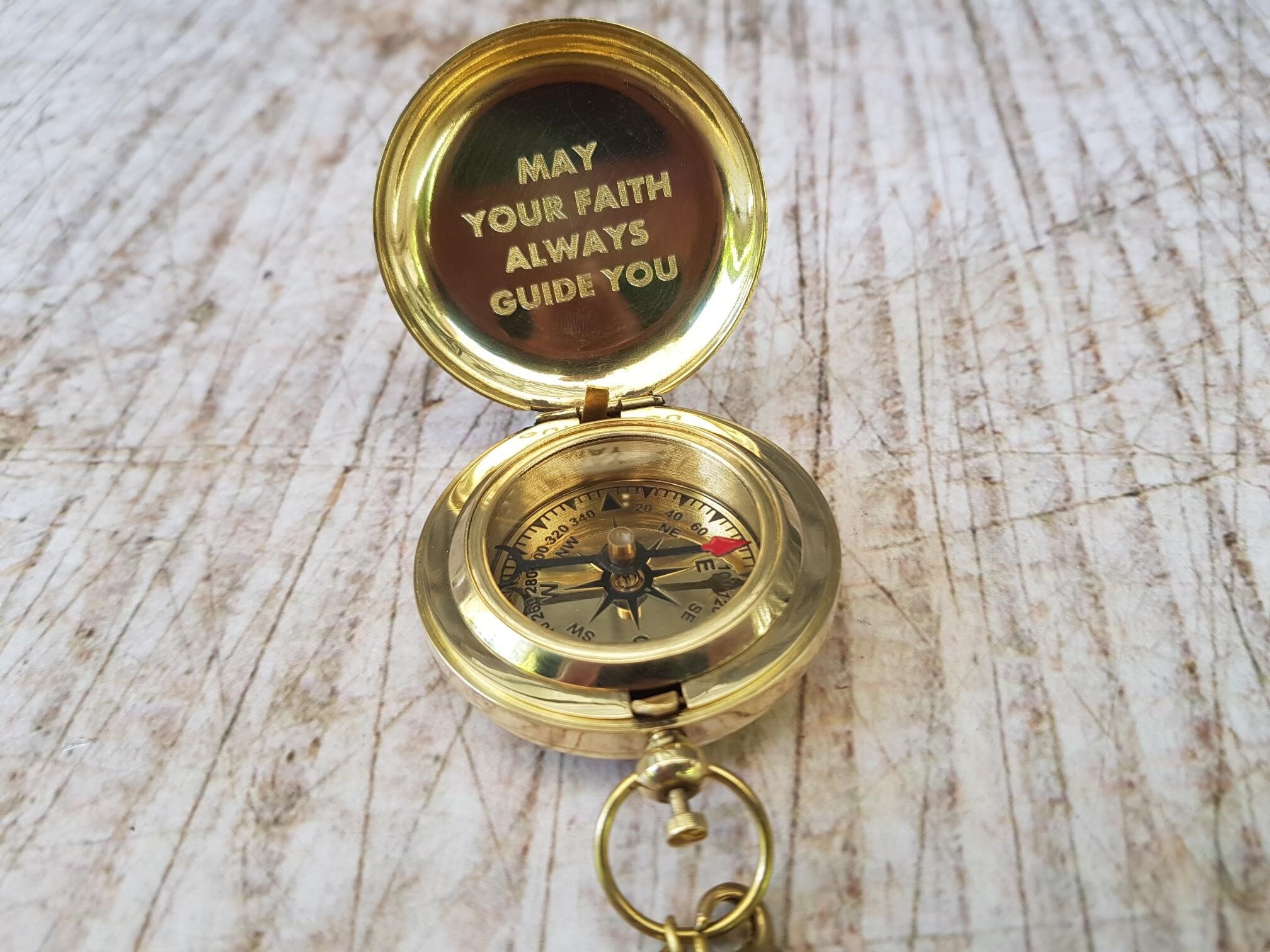 Compass Engraved Compass Brass Compass Working Compass Etsy