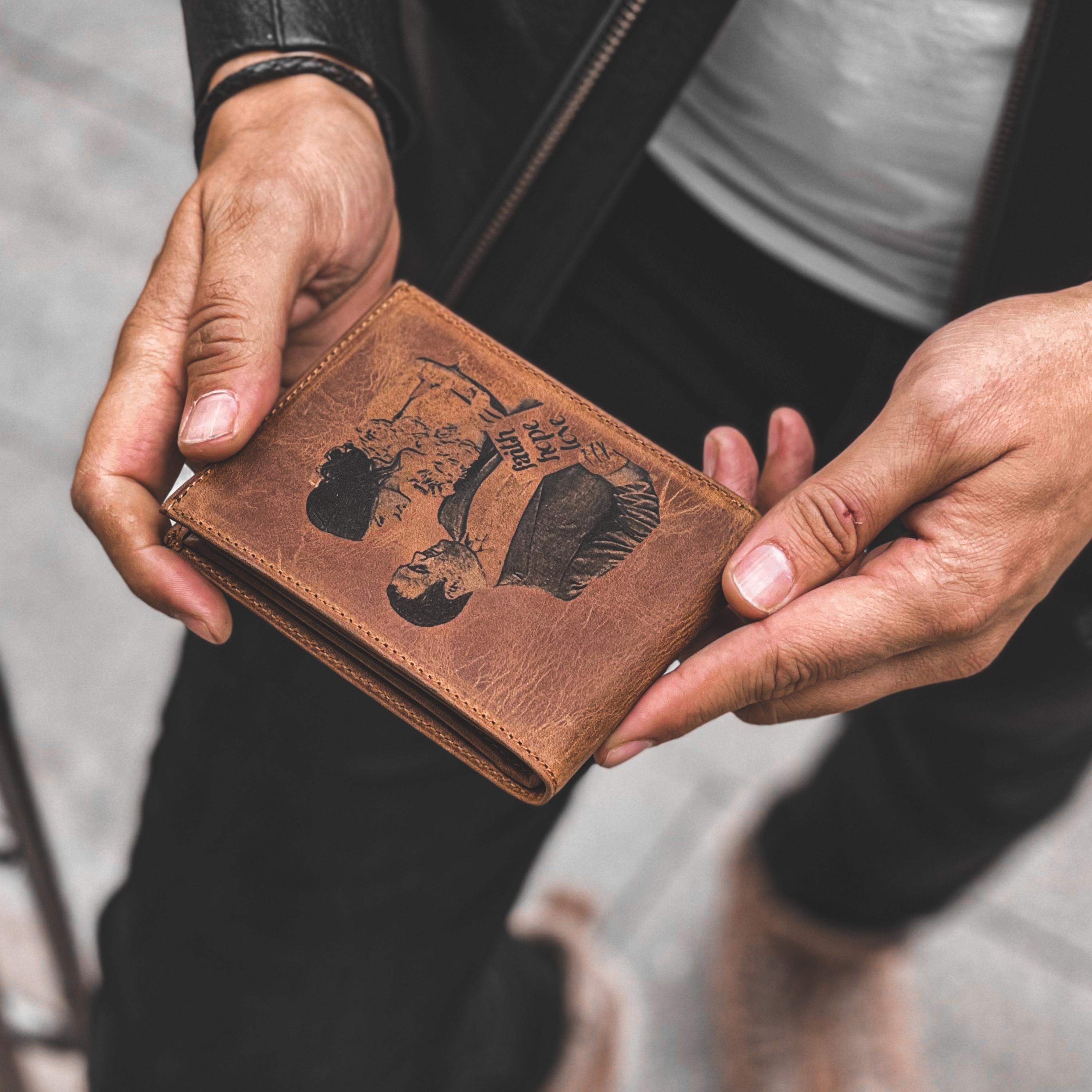 Portafogli Personalizzato Portafoglio Uomo Iniziali Portafoglio Trifold