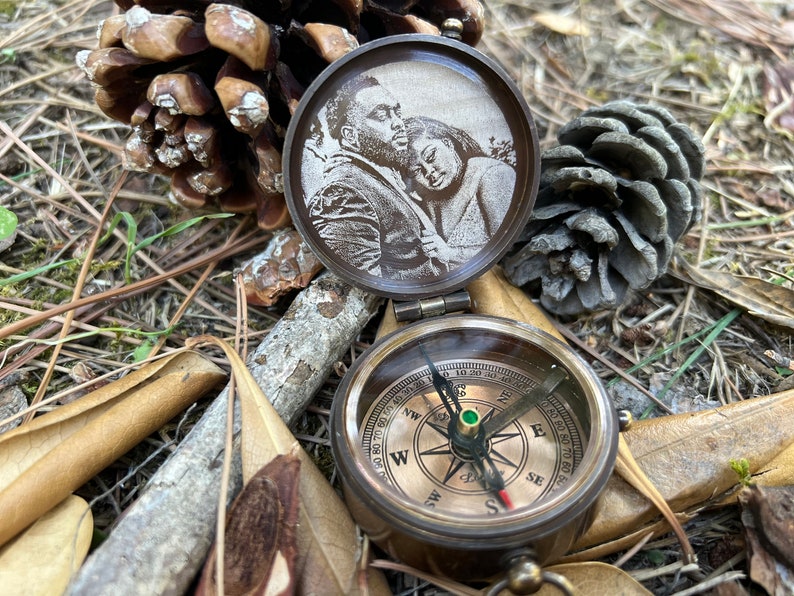 Personalized Engraved Working Compass With Custom Handwriting Etsy