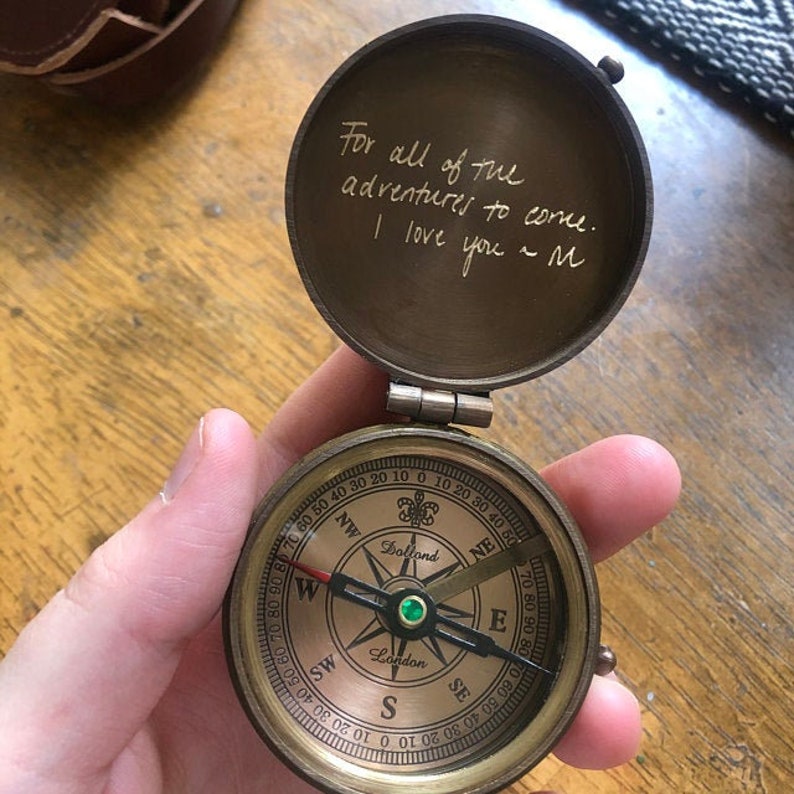 your own handwriting engraved compass