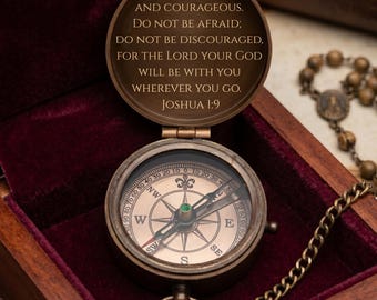 Adult Baptism Gift – Personalized Engraved Compass – Christian Gift, Religious Keepsake