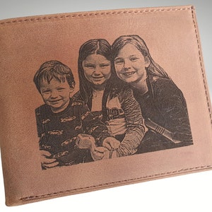 custom engraved wallet for men with photo engraving