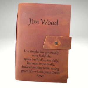 personalized engraved leather journal