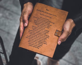 Custom Handmade Leather Journal, Personalized Refillable Notebook, Engraved Prayer Journal