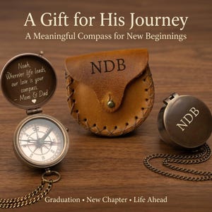 custom compass keepsake gift engraved brass working pocket compass
