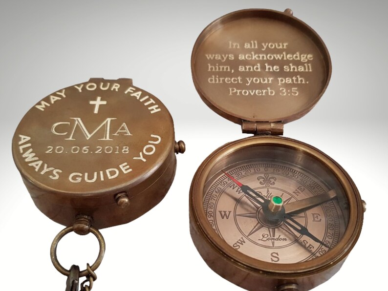 Baptism Compass Engraved Compass Personalized Baptism Gift Etsy Canada
