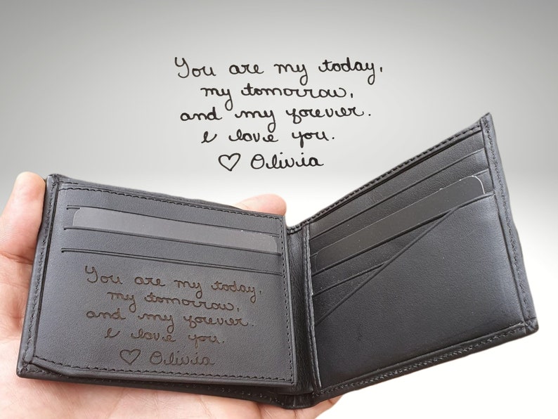 personalized mens custom leather photo wallet