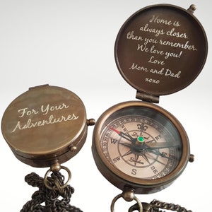 engraved compass gift for men