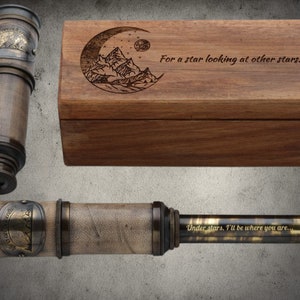 custom engraved handmade antique spyglass telescope